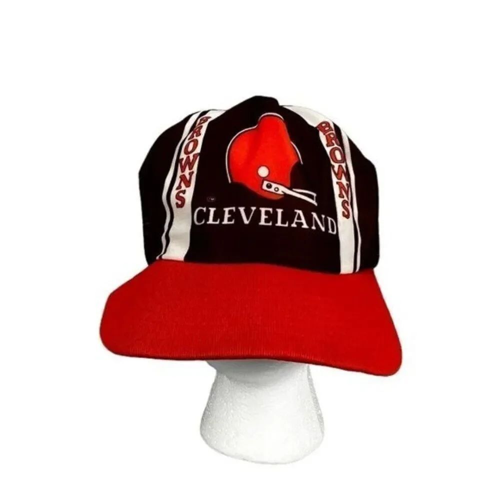 COPY - NEW ERA VINTAGE CLEVELAND BROWNS MESH BASEBALL HAT ONE SIZE BROWN AND OR…